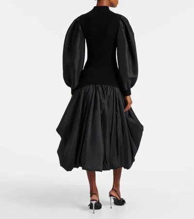 Simkhai Black Midi Skirt With Elastic Waist And Draped Design In Viscose Woman In Black