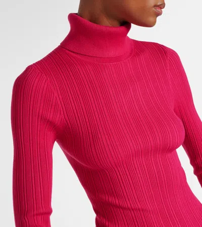 Simkhai Lola Ruffled Turtleneck Sweater In Pink