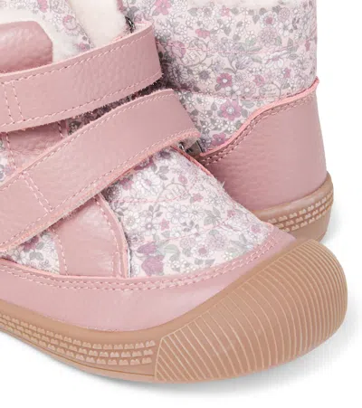 TEX花卉皮革边饰靴子