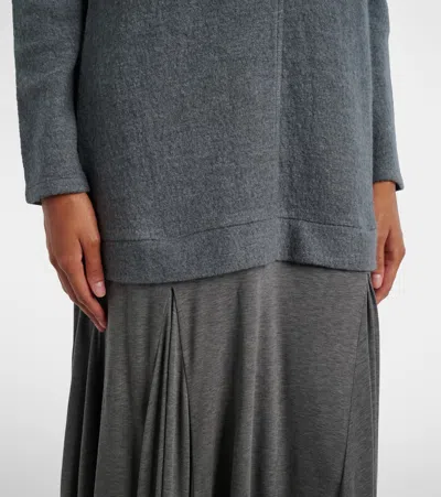 Xu Zhi Turtleneck Wool-blend Maxi Dress In Gray