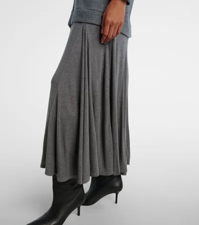 Xu Zhi Turtleneck Wool-blend Maxi Dress In Gray