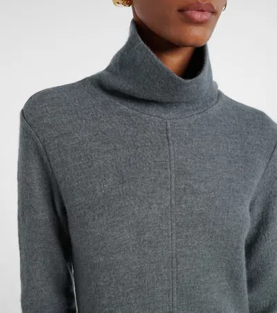 Xu Zhi Turtleneck Wool-blend Maxi Dress In Gray
