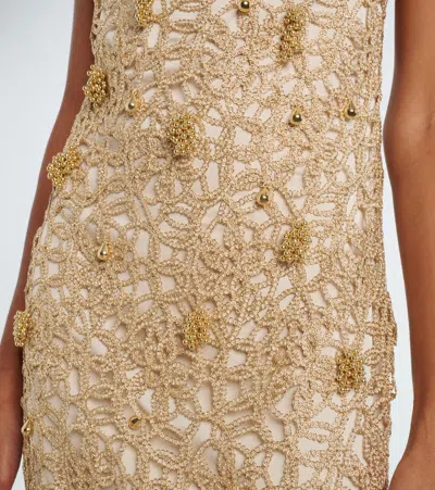 Xu Zhi Open-back Embellished Maxi Dress In Gold