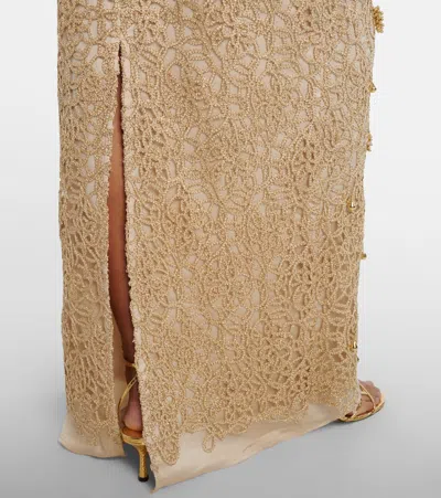 Xu Zhi Open-back Embellished Maxi Dress In Gold