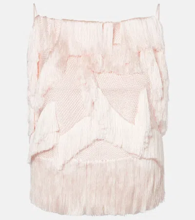 Xu Zhi Fringed Patchwork Camisole In Pink