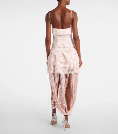 Xu Zhi Fringed Patchwork Camisole In Pink