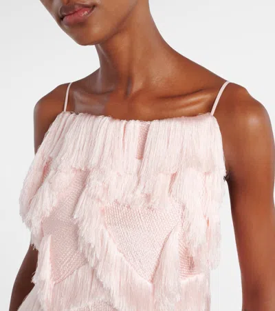 Xu Zhi Fringed Patchwork Camisole In Pink