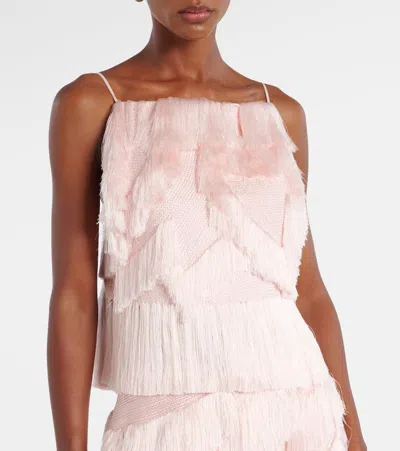 Xu Zhi Fringed Patchwork Camisole In Pink