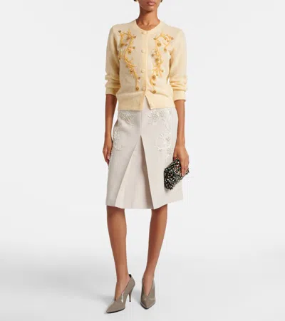 Jacques Wei Beaded Alpaca And Wool-blend Cardigan In Yellow