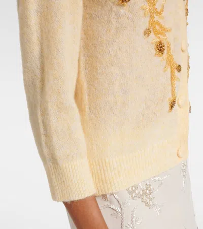Jacques Wei Beaded Alpaca And Wool-blend Cardigan In Yellow