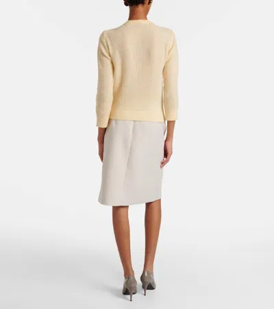Jacques Wei Beaded Alpaca And Wool-blend Cardigan In Yellow
