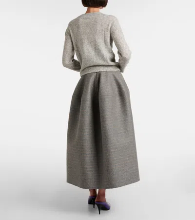 Jacques Wei Beaded Alpaca And Wool-blend Cardigan In Gray