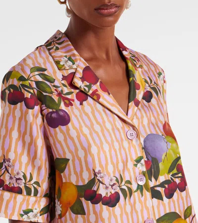 Eres Cherry Printed Silk Twill Shirt In Multi
