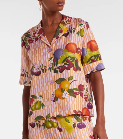 Eres Cherry Printed Silk Twill Shirt In Multi
