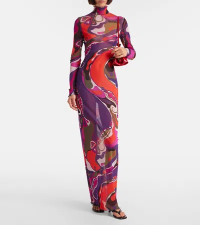 Pucci Orchid Print Dress In Multi