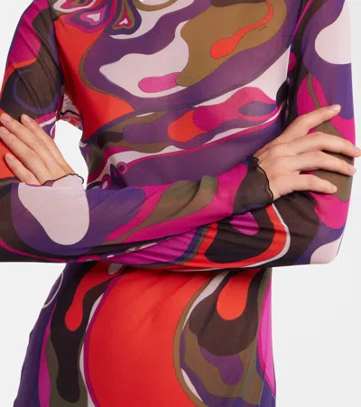 Pucci Orchid Print Dress In Multi