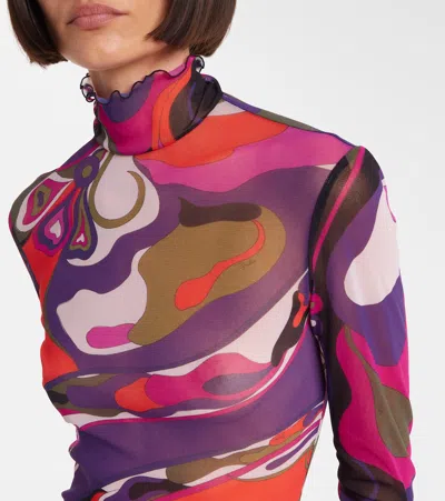 Pucci Orchid Print Dress In Multi