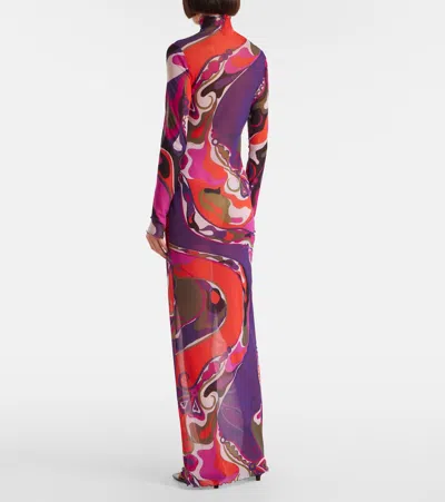Pucci Orchid Print Dress In Multi