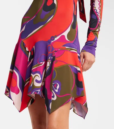 Pucci Orchidee Jersey Minidress In Multi