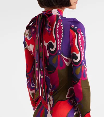Pucci Orchidee Jersey Minidress In Multi