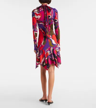 Pucci Orchidee Jersey Minidress In Multi