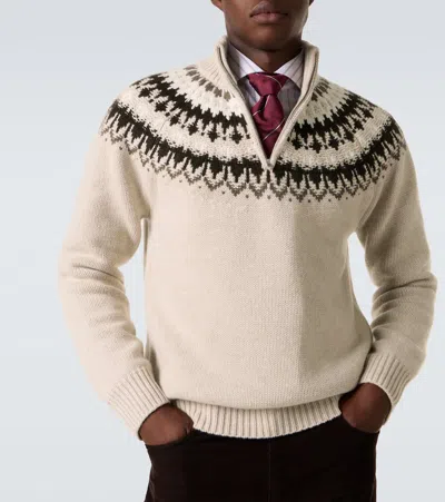 Arch4 Mr Saint Gervais Half-zip Sweater In Nude