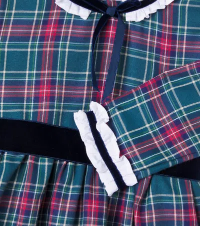 La Coqueta Clarisa Tartan Cotton-blend Dress In Green