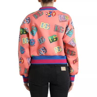 Pre-owned Dolce & Gabbana Salmon Pink Logo Print Sweatshirt Women's Sweater ()