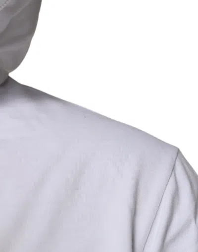 Pre-owned Dolce & Gabbana White Cotton Hooded Sweatshirt Men's Sweater ()