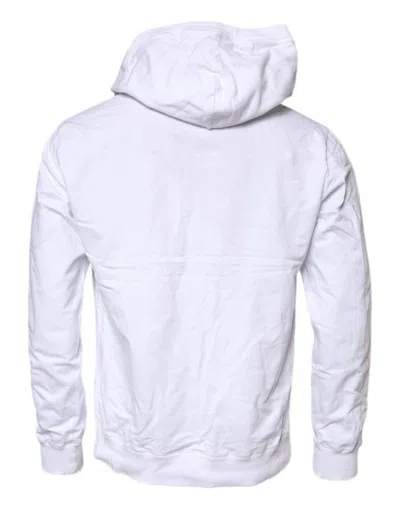 Pre-owned Dolce & Gabbana White Cotton Hooded Sweatshirt Men's Sweater ()