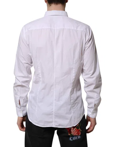 Pre-owned Dolce & Gabbana White Cotton Staff Long Sleeves Formal Men's Shirt ()