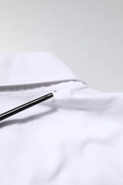 Pre-owned Dolce & Gabbana White Cotton Staff Long Sleeves Formal Men's Shirt ()