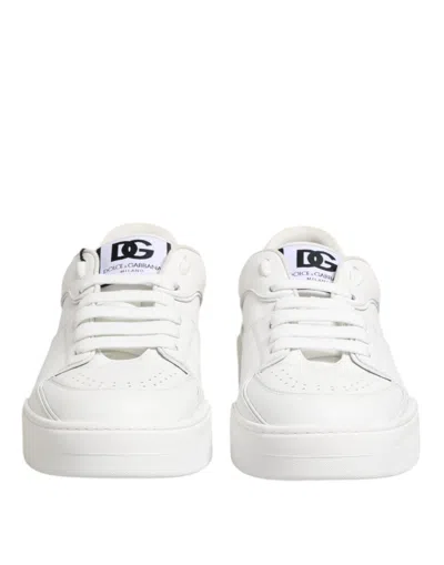 Pre-owned Dolce & Gabbana White Miami Leather Low Top Sneakers Men's Shoes ()