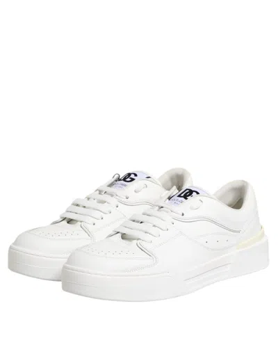 Pre-owned Dolce & Gabbana White Miami Leather Low Top Sneakers Men's Shoes ()