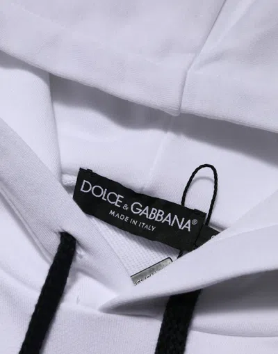 Pre-owned Dolce & Gabbana White Sacred Heart Hooded Sweatshirt Men's Sweater ()