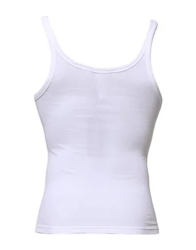 Dolce & Gabbana White Sleeveless Round Neck Men Tank T-shirt In White