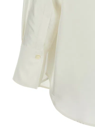 Alberto Biani Comfort Fit Silk Shirt With Asymmetrical Hem In White