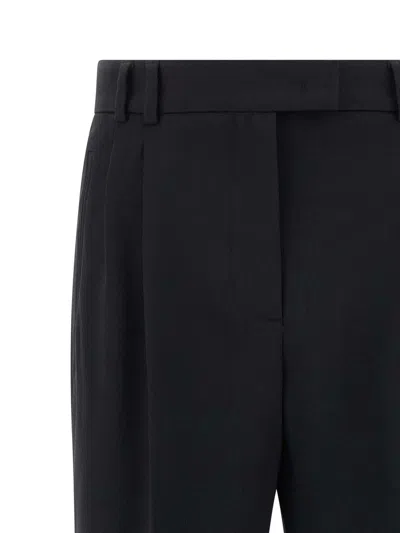 Alberto Biani Tailored Trousers With Cuffed Hem And Pleats In Green