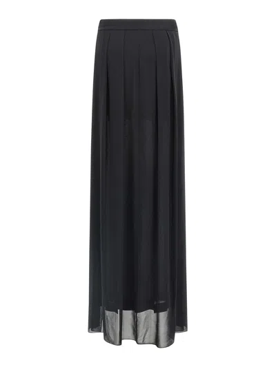 Alberta Ferretti High-waisted Silk Georgette Palazzo Pants With Asymmetrical Back Panel In Black