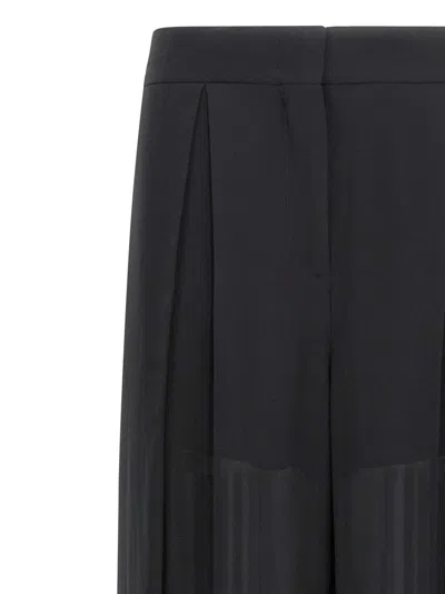 Alberta Ferretti High-waisted Silk Georgette Palazzo Pants With Asymmetrical Back Panel In Black