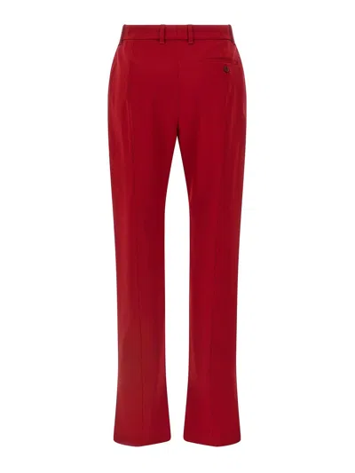 Alexander Mcqueen Stretch Wool Gabardine Trousers In Red