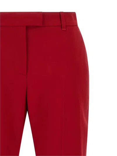Alexander Mcqueen Stretch Wool Gabardine Trousers In Red