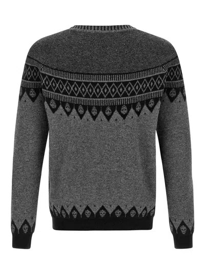Alexander Mcqueen Mcqueen 'skull' Sweater In Gray