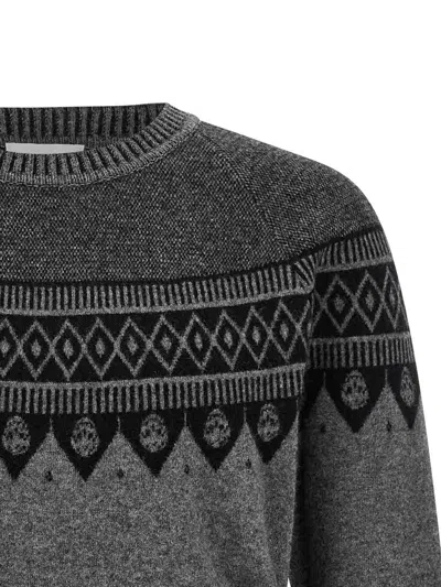 Alexander Mcqueen Mcqueen 'skull' Sweater In Gray