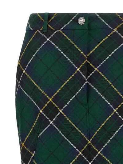 Alexander Mcqueen Alexander Mc Queen Flared Skirt In Wool Tartan In Green