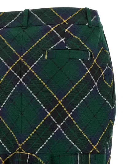 Alexander Mcqueen Alexander Mc Queen Flared Skirt In Wool Tartan In Green