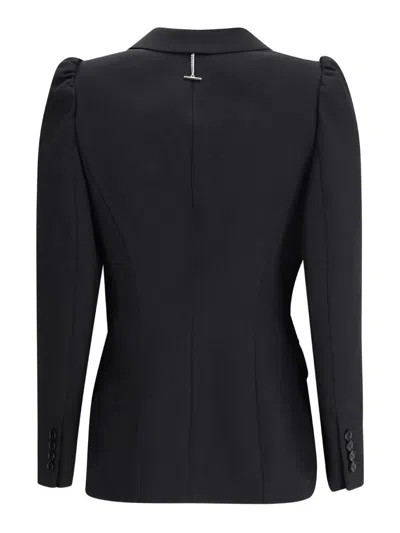 Alexander Mcqueen Tailored Jacket With Notched Lapels And Padded Shoulders In Black