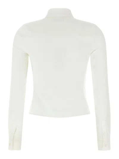 Balenciaga Long-sleeved Corseted Shirt In White