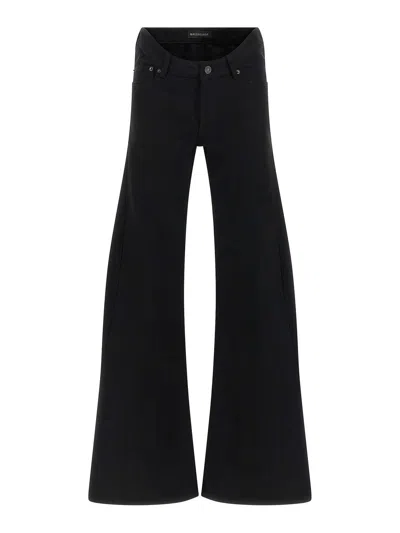 Balenciaga Flared Leg Jeans With Pockets And Loops In Black