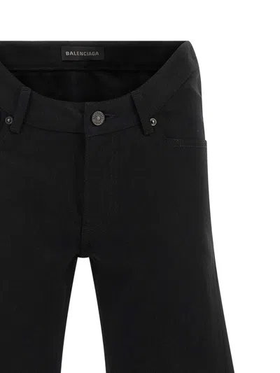 Balenciaga Flared Leg Jeans With Pockets And Loops In Black